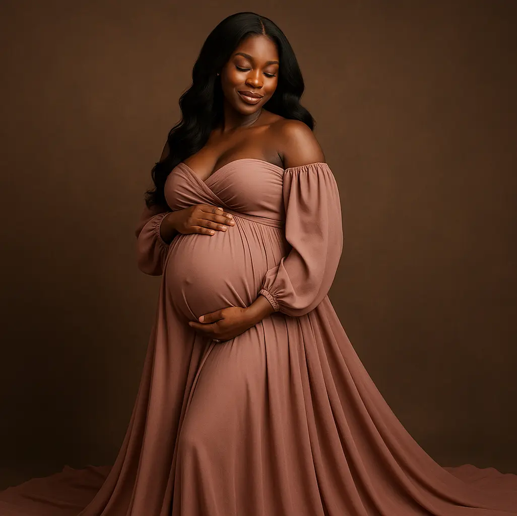 woman in brown dress surrogate About A Girl Maxi Dress Chocolate
